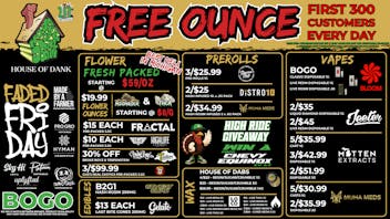 HOUSE OF DANK LANSING REC 🚨FREE OUNCE FIRST 300 CUSTOMER W/ $75 PURCHASE🚨