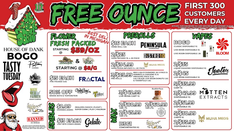 HOUSE OF DANK LAPEER REC 🚨FREE OUNCE FIRST 300 CUSTOMERS W/ $75 PURCHASE