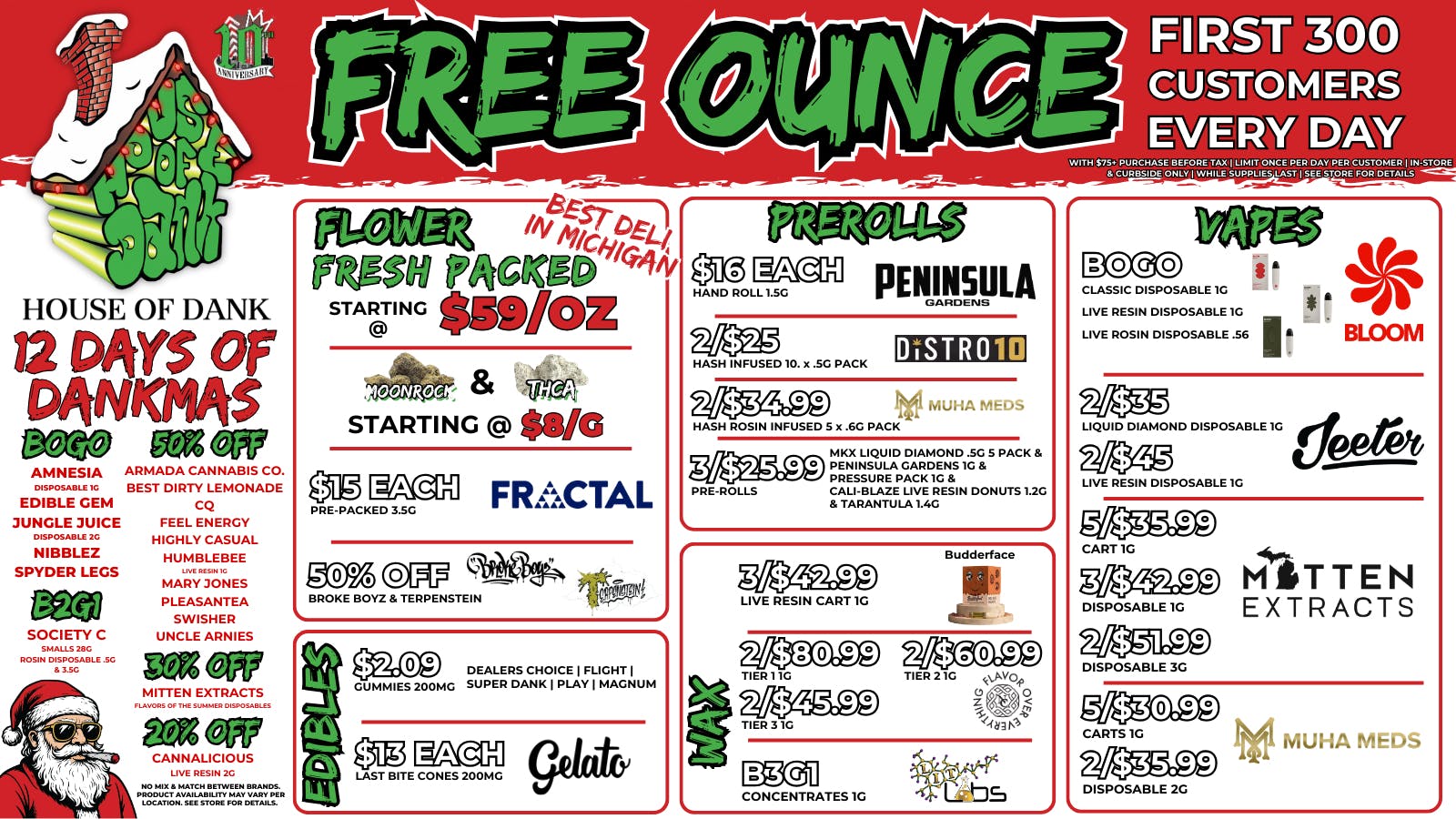 HOUSE OF DANK LAPEER REC 🚨FREE OUNCE FIRST 300 CUSTOMERS W/ $75 PURCHASE