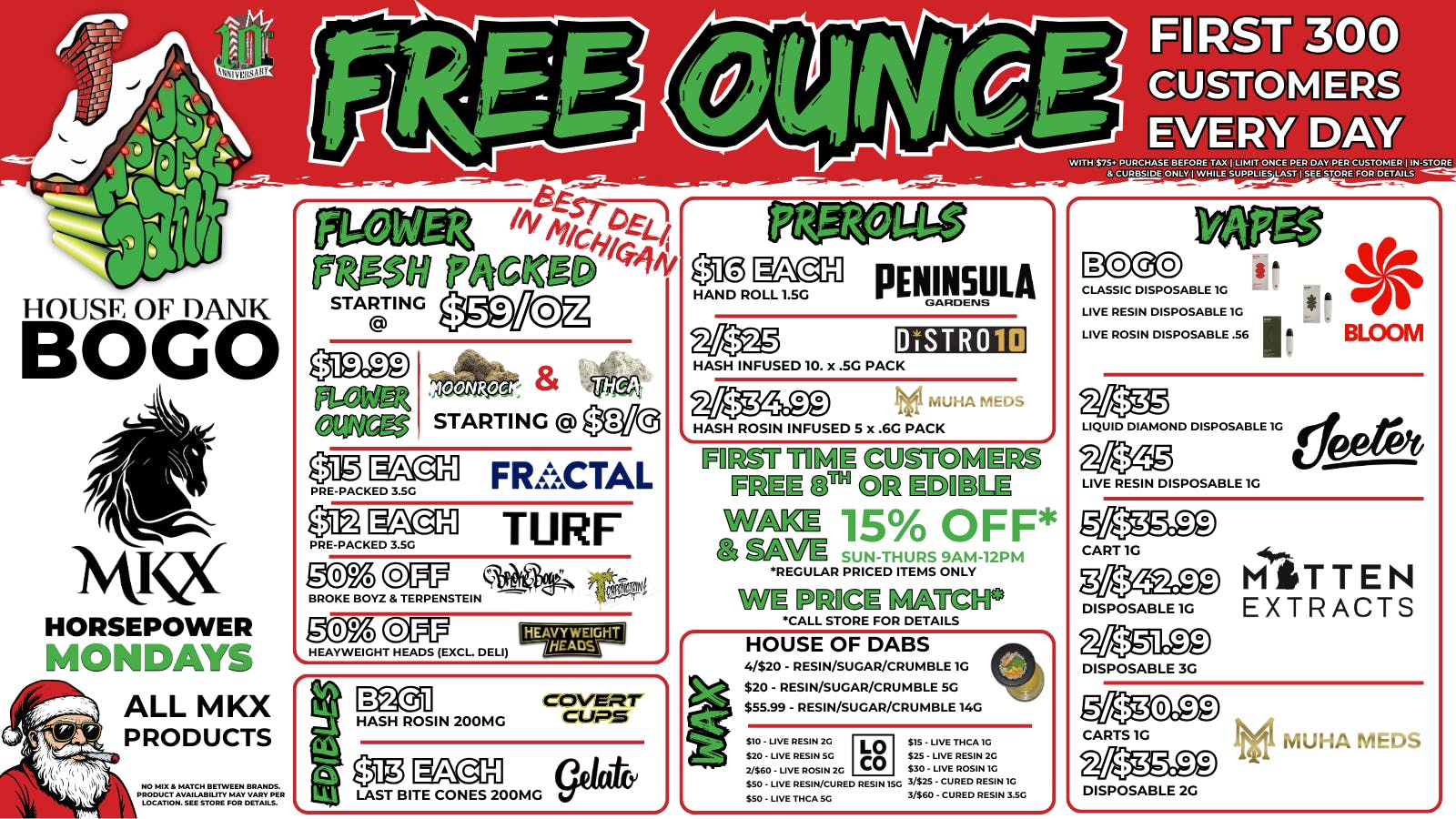 HOUSE OF DANK GARDEN CITY REC 🚨FREE OUNCE FIRST 300 CUSTOMERS W/ $75 PURCHASE