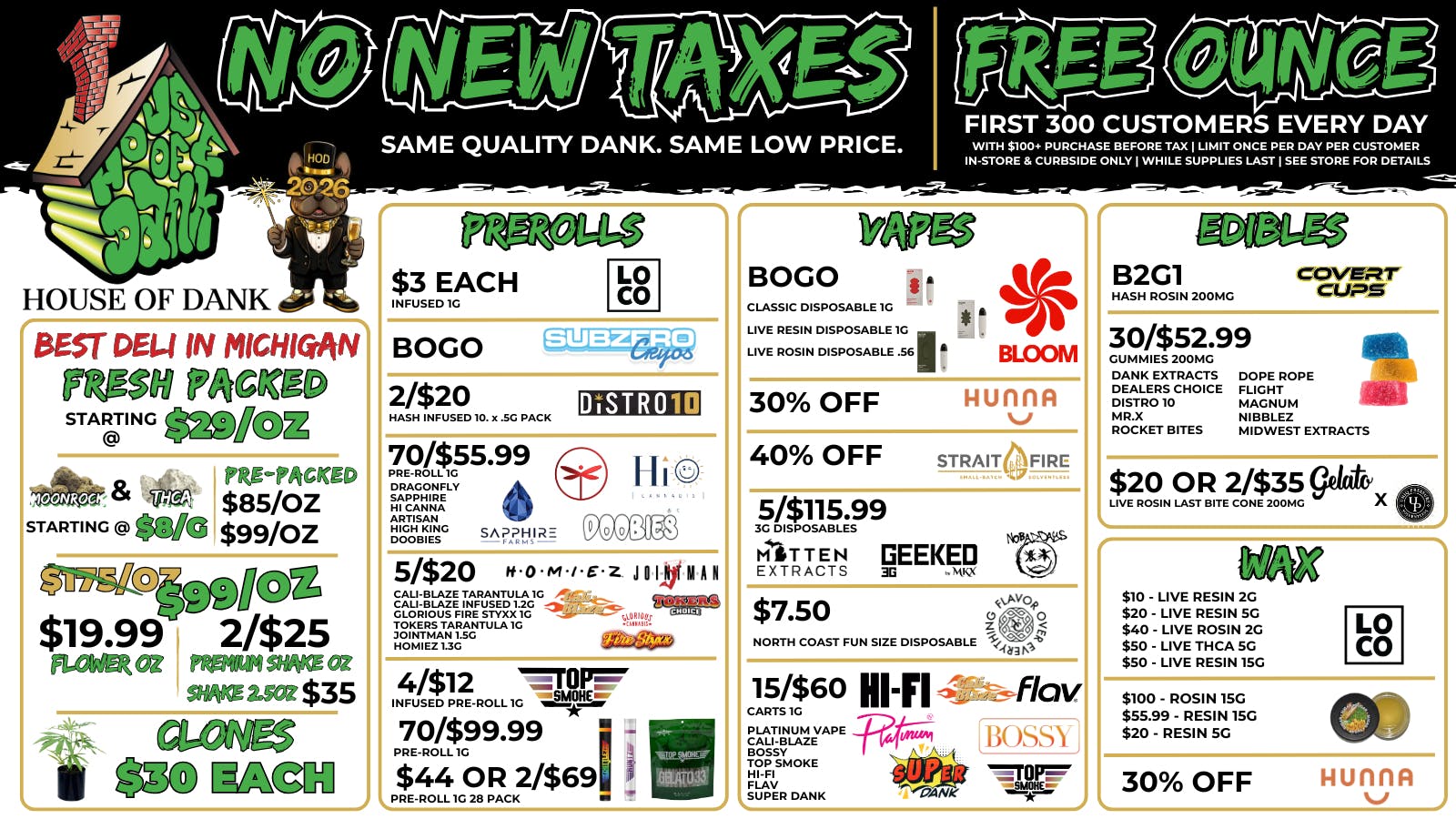 HOUSE OF DANK MONROE REC 🚨FREE OUNCES 1ST 300 CUST** & SAME QUALITY PRICES