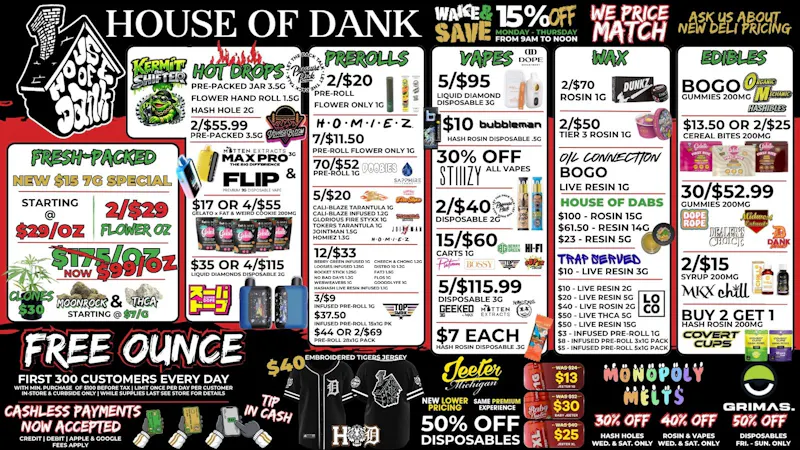 HOUSE OF DANK MONROE REC FREE OUNCE DAILY* | SAME LOW PRICES | PRICE MATCH