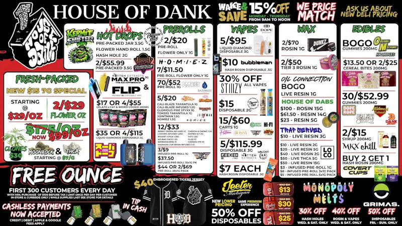 HOUSE OF DANK MONROE REC FREE OUNCE DAILY* | SAME LOW PRICES | PRICE MATCH