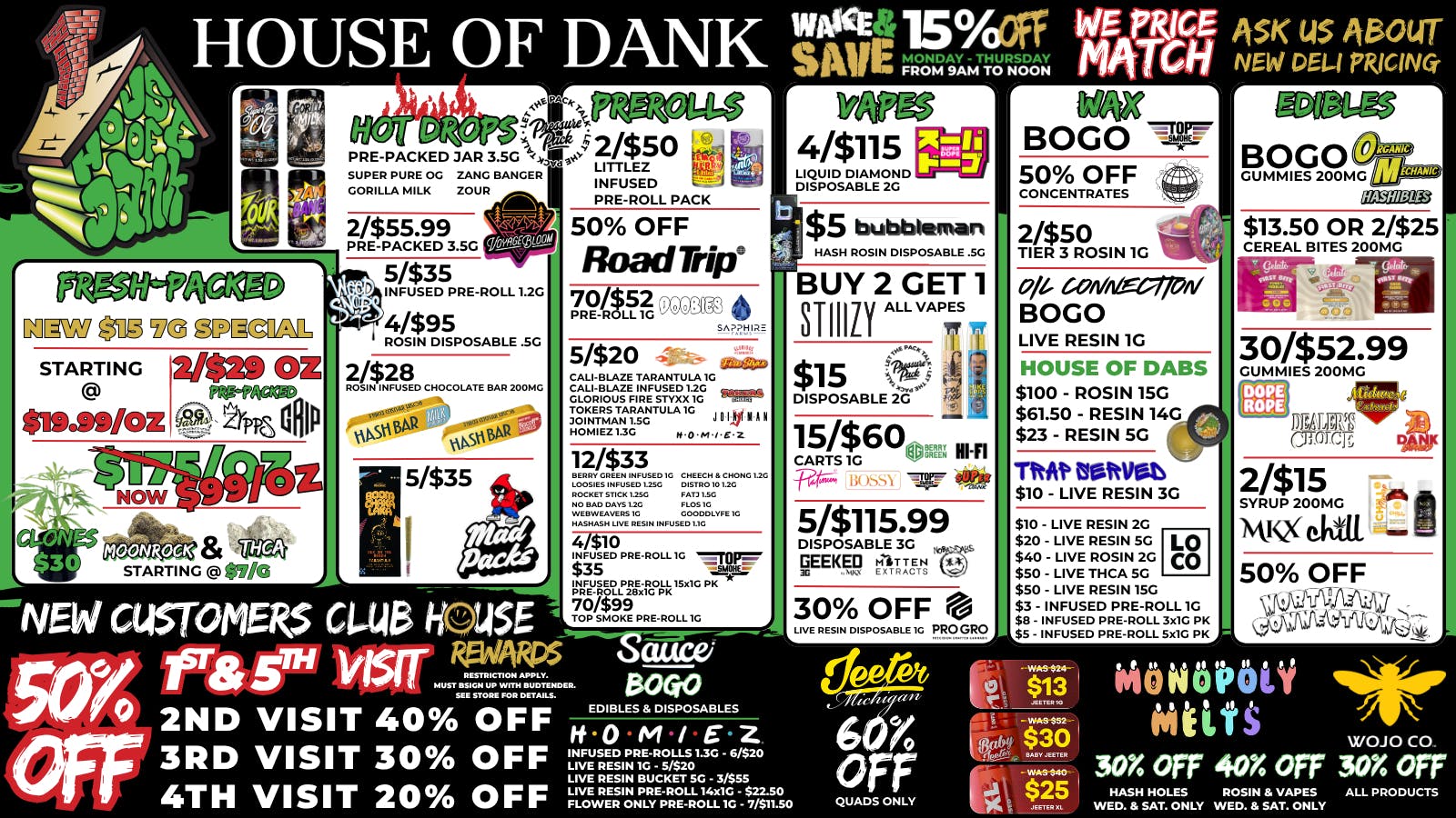 HOUSE OF DANK NEW BUFFALO REC 🚨50% OFF NEW CUSTOMERS*🚨 60% OFF JEETER QUADS