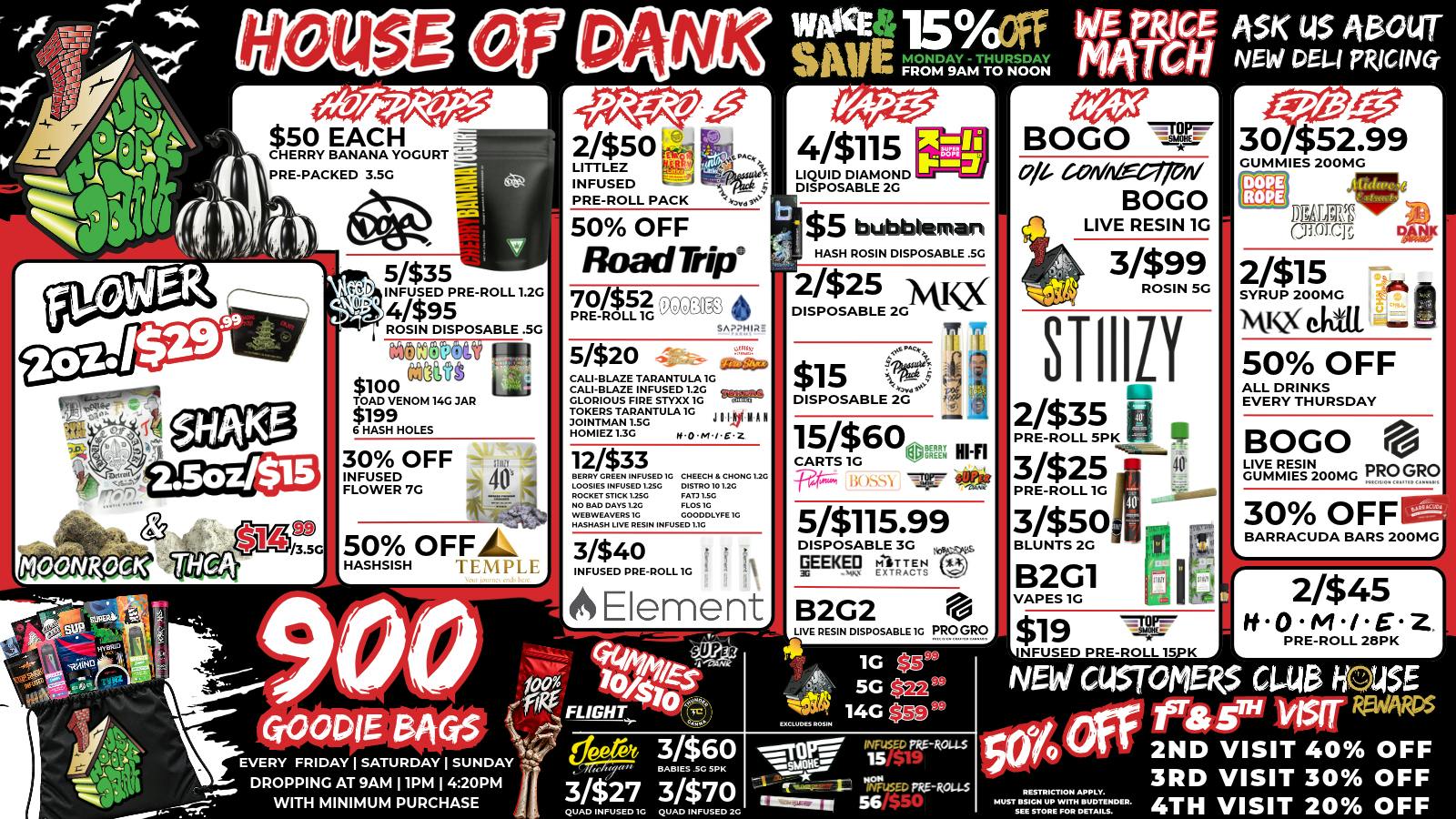 HOUSE OF DANK NEW BUFFALO REC 🛍900 GOODIEBAGS EVERY WKND + 50% OFF NEW CUSTOMER