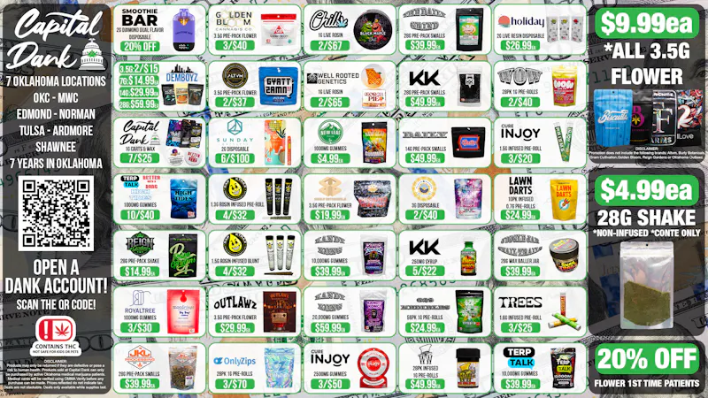 Capital Dank - Midwest City 7/$25 SELECT CARTS & WAX! 🤠