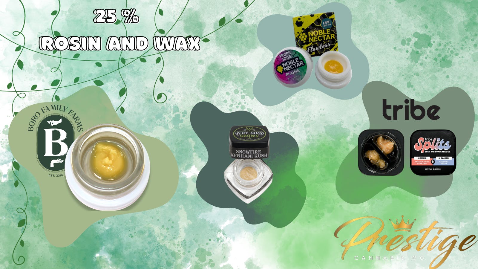 Prestige Cannabis Co. 25% OFF WAX & ROSIN