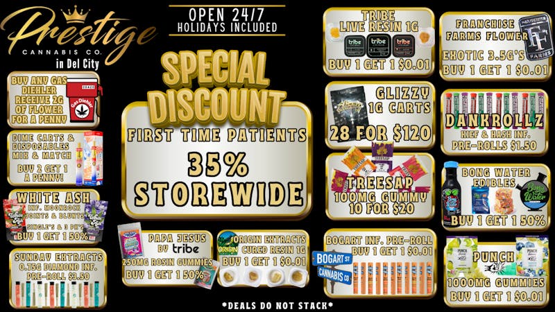 Prestige Cannabis Co. (OPEN 24/7) 35% FIRST TIME PATIENTS & MANY MORE DEALS!