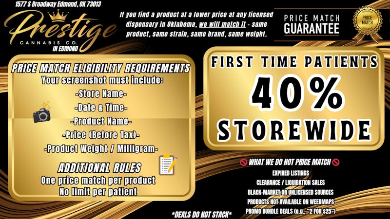 Prestige Cannabis Co. WE PRICE MATCH* !! TAKE 40% FOR YOUR FIRST TIME !!