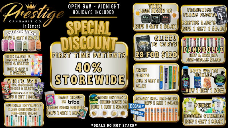 Prestige Cannabis Co. 40% FIRST TIME PATIENT & MANY MORE DEALS!!