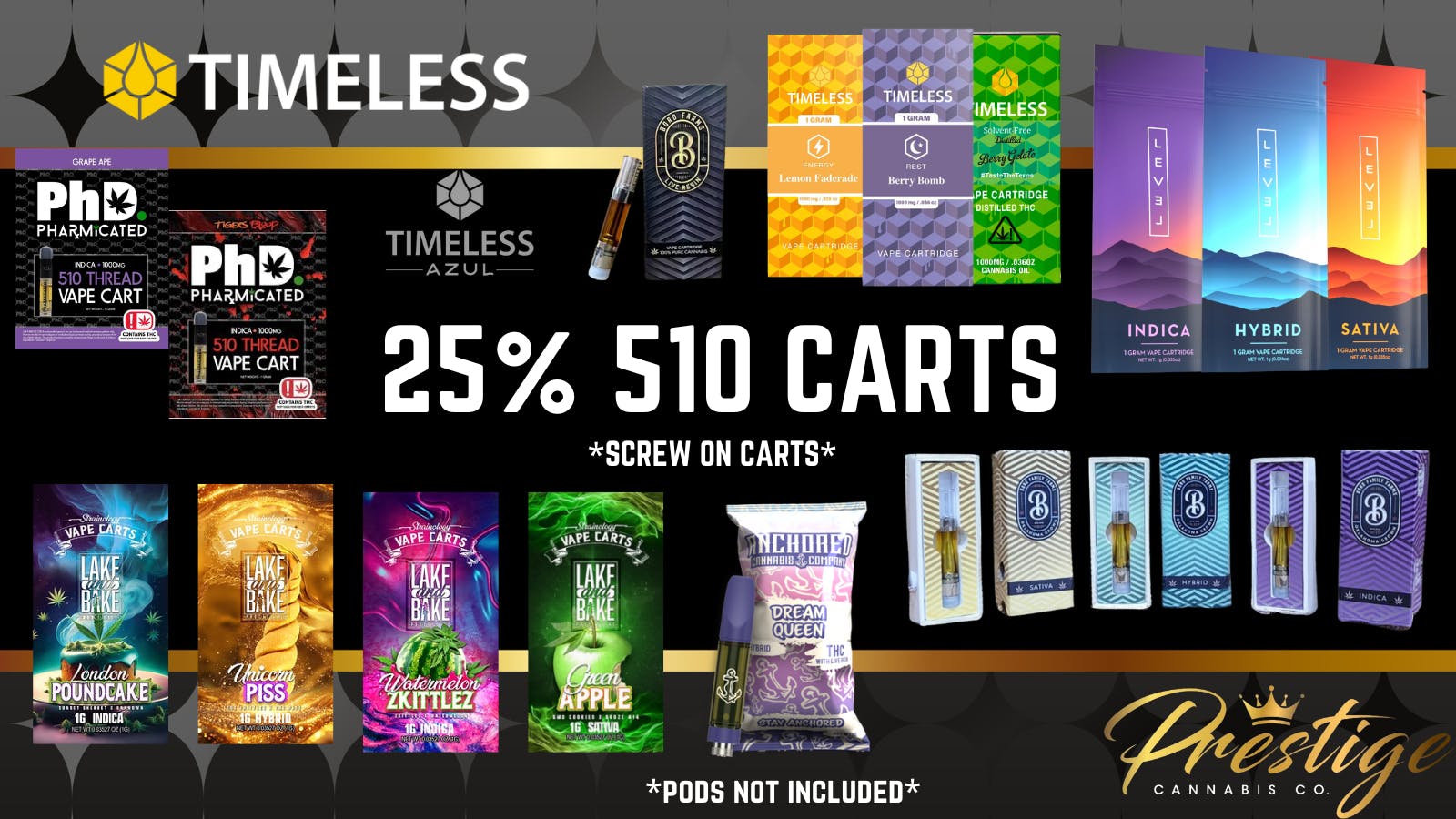 Prestige Cannabis Co. (OPEN 24/7) 25% ALL 510 CARTS *SCREW ON CARTS*