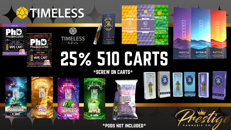Prestige Cannabis Co. 25% ALL 510 CARTS *SCREW ON CARTS*