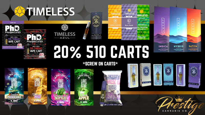 Prestige Cannabis Co. 20% ALL 510 CARTS