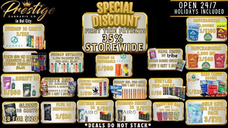 Prestige Cannabis Co. (OPEN 24/7) 35% FIRST TIME PATIENTS & MANY MORE DEALS!