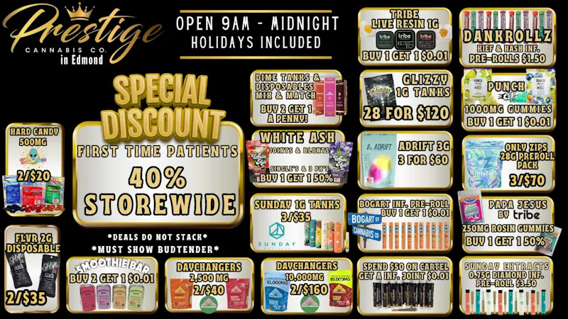 Prestige Cannabis Co. 40% FIRST TIME PATIENT & MANY MORE DEALS!!