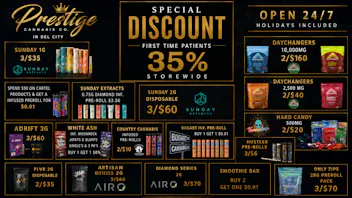 Prestige Cannabis Co. (OPEN 24/7) FIRST TIME PATIENTS GET 35% OFF & MANY OTHER DEALS