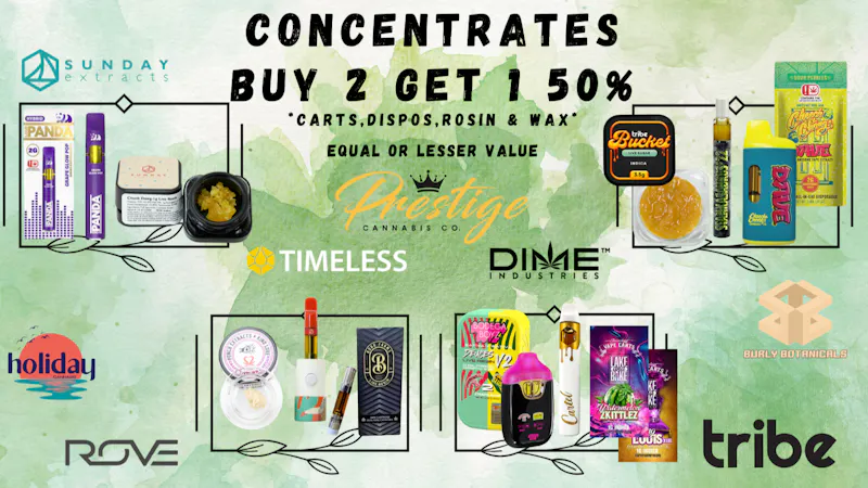 Prestige Cannabis Co. BUY 2 GET 1 50% ALL CONCENTRATES!