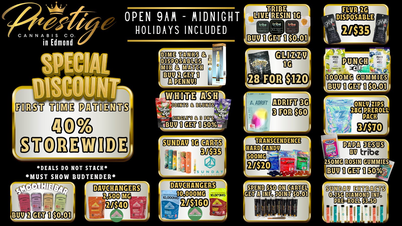 Prestige Cannabis Co. 40% FIRST TIME PATIENT & MANY MORE DEALS!!