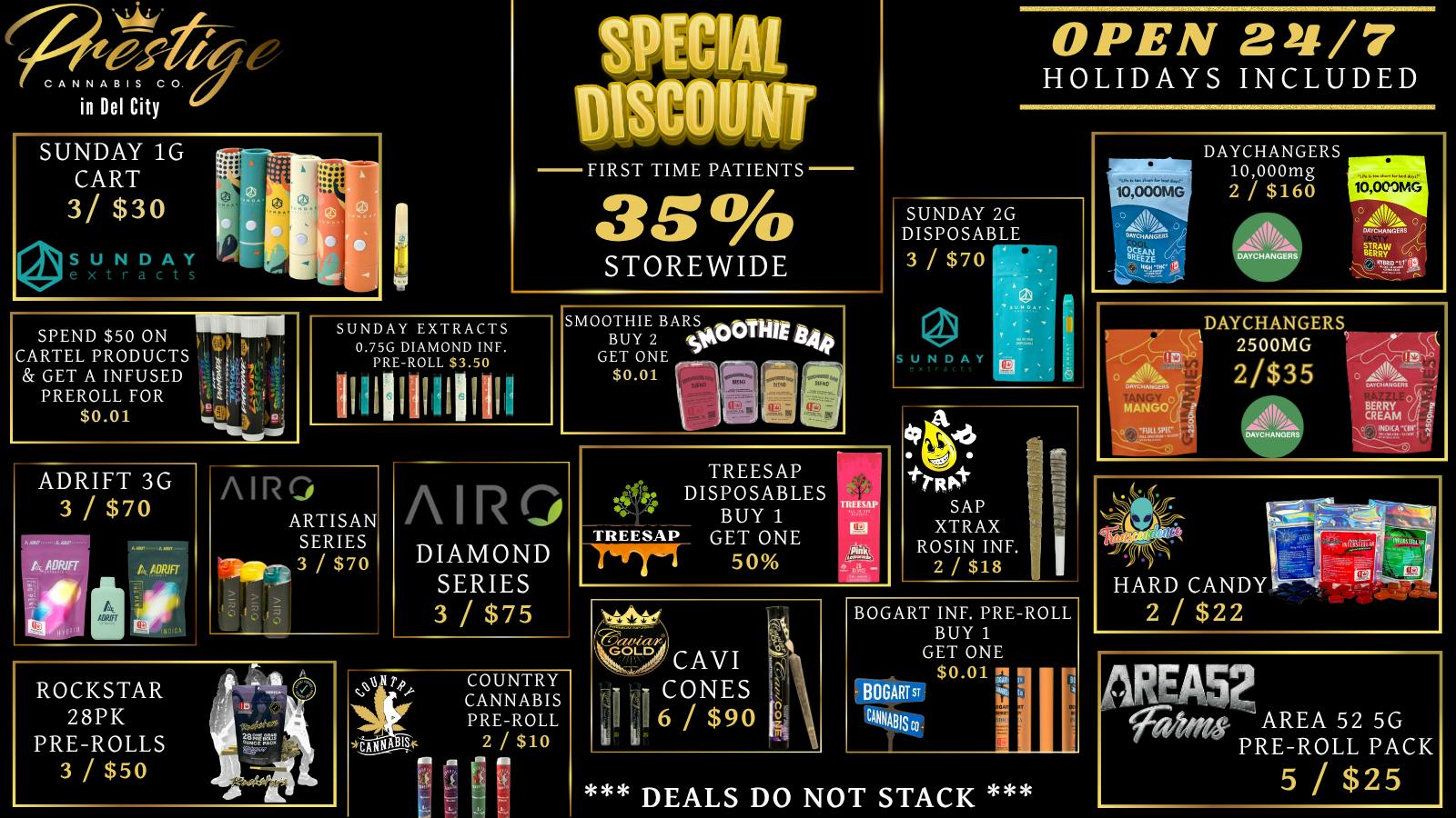 Prestige Cannabis Co. (OPEN 24/7) FIRST TIME PATIENTS GET 35% OFF & MANY OTHER DEALS