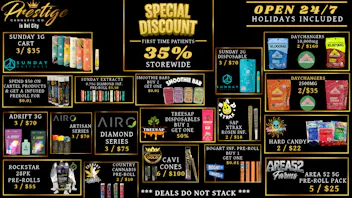 Prestige Cannabis Co. (OPEN 24/7) FIRST TIME PATIENTS GET 35% OFF & MANY OTHER DEALS