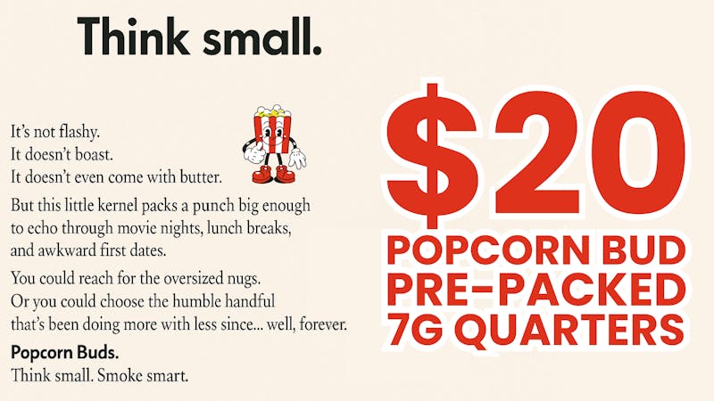 Morgan Road Rx $20 POPCORN BUD 1/4 OZ
