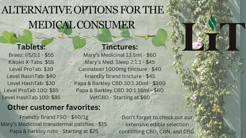 Lit - La Mesa Non-smokable alternatives!!!