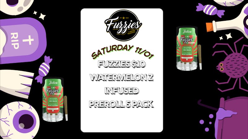 Down Under Industries Dispensary fuzzies 5pk preroll promo