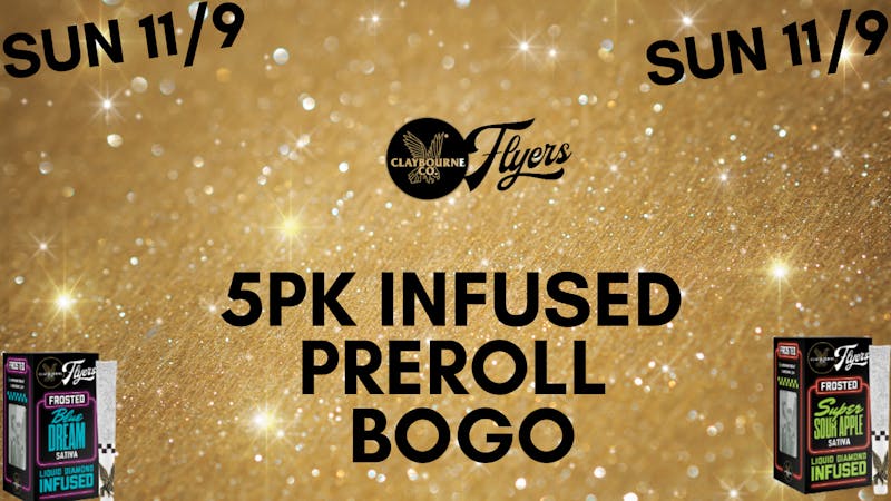 Down Under Industries Dispensary Claybourne 5pk preroll promo