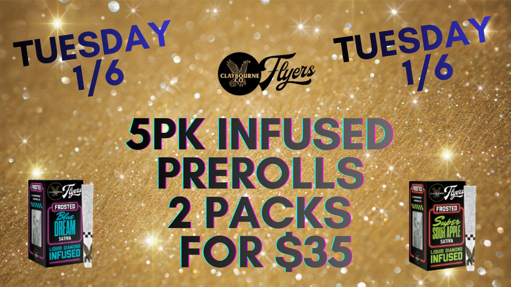 Down Under Industries Dispensary Frosted Flyer Infused Preroll BOGO