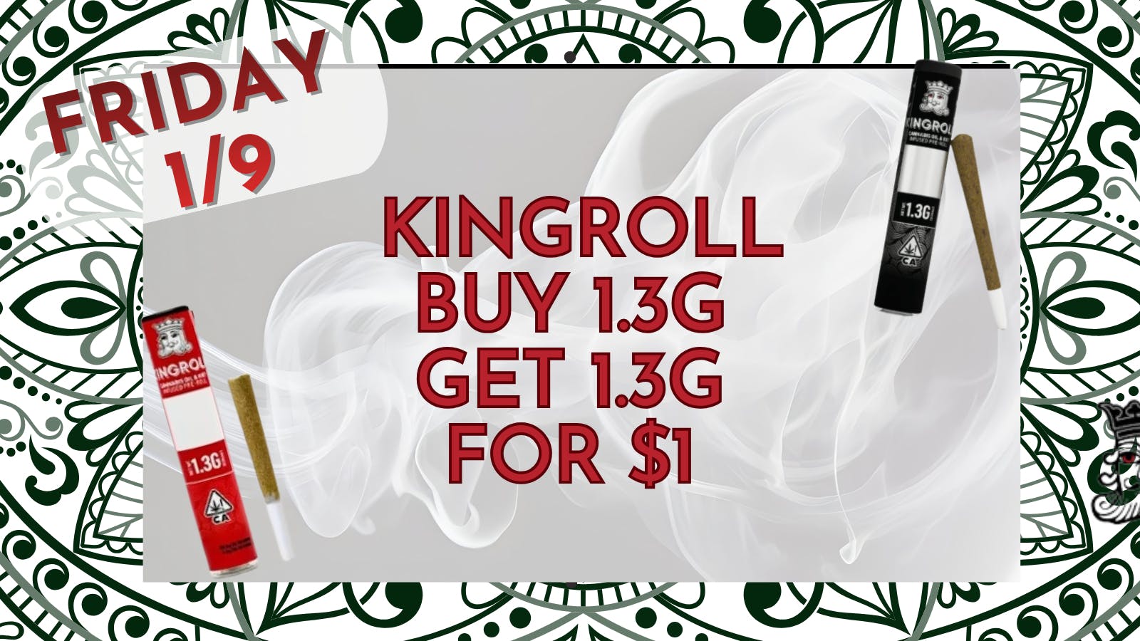 Down Under Industries Delivery Kingroll Infused preroll BOGO