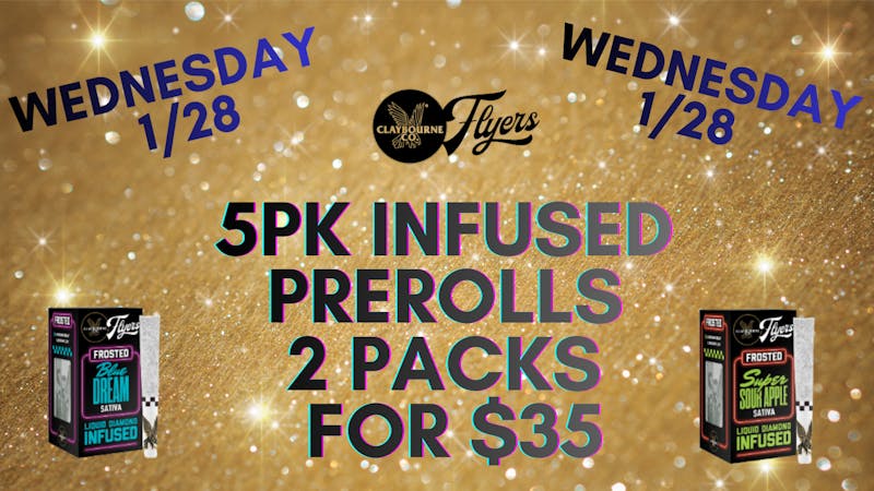 Down Under Industries Delivery Claybourne 5pk preroll promo