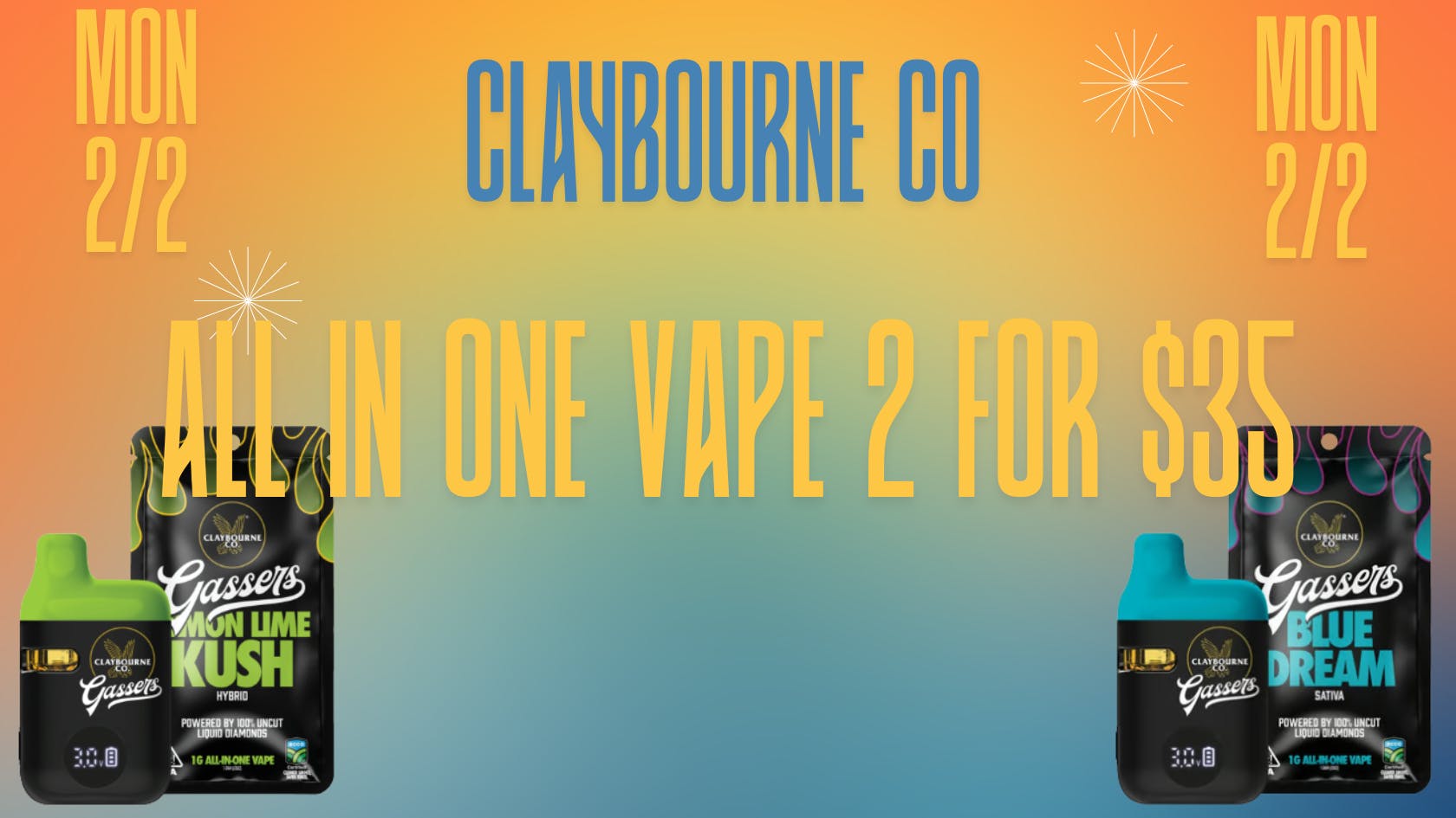 Down Under Industries Delivery All in One Vapes 2 for $35
