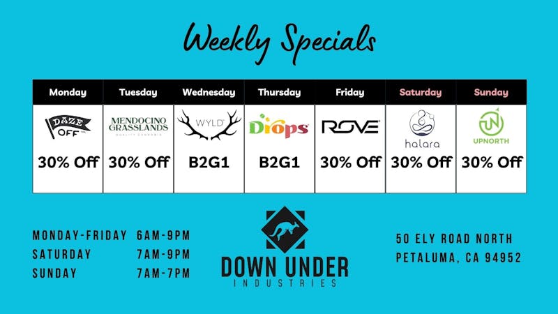Down Under Industries Dispensary Weekly Specials