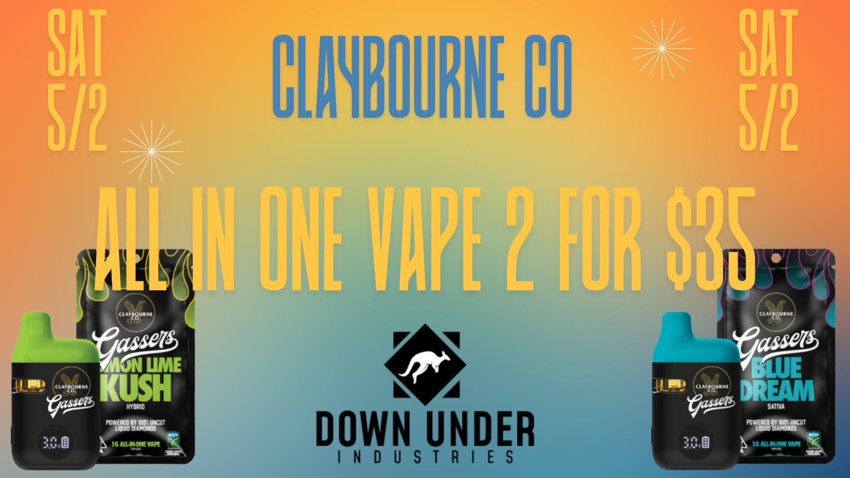 Down Under Industries - Marin Claybourne Liquid Diamonds AIO Vape 2 for $35