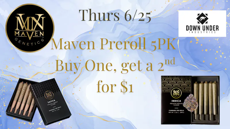 Down Under Industries Delivery Maven Infused Prerolls BOGO