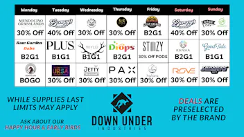 Down Under Industries Dispensary Weekly Specials