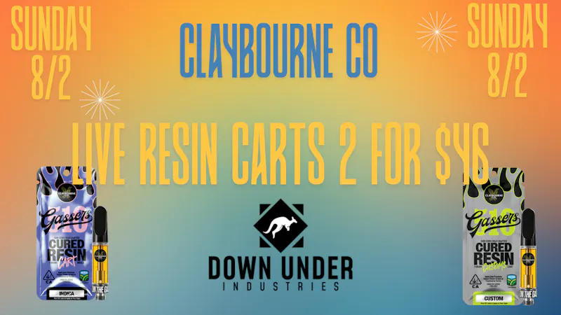 Down Under Industries - Marin Claybourne Live Resin Carts 2 for $46