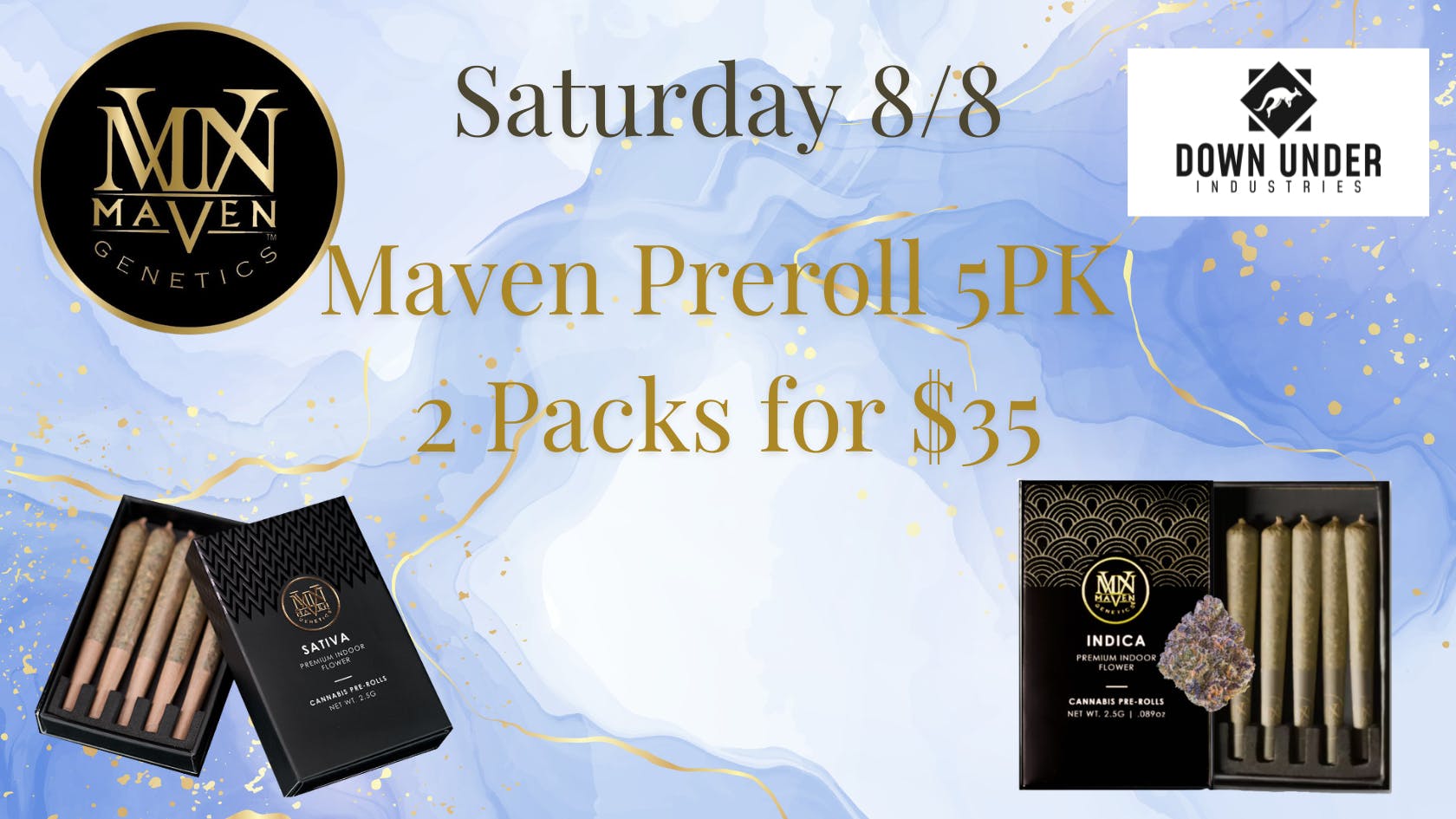 Down Under Industries Delivery Maven Infused Prerolls BOGO