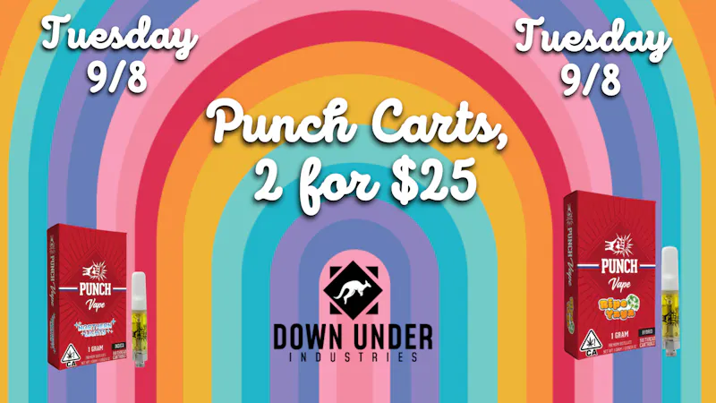Down Under Industries Dispensary Punch extracts Carts 2 for $25