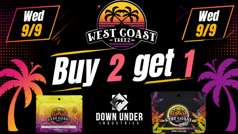 Down Under Industries Dispensary West Coast Treez 3.5g B2G1