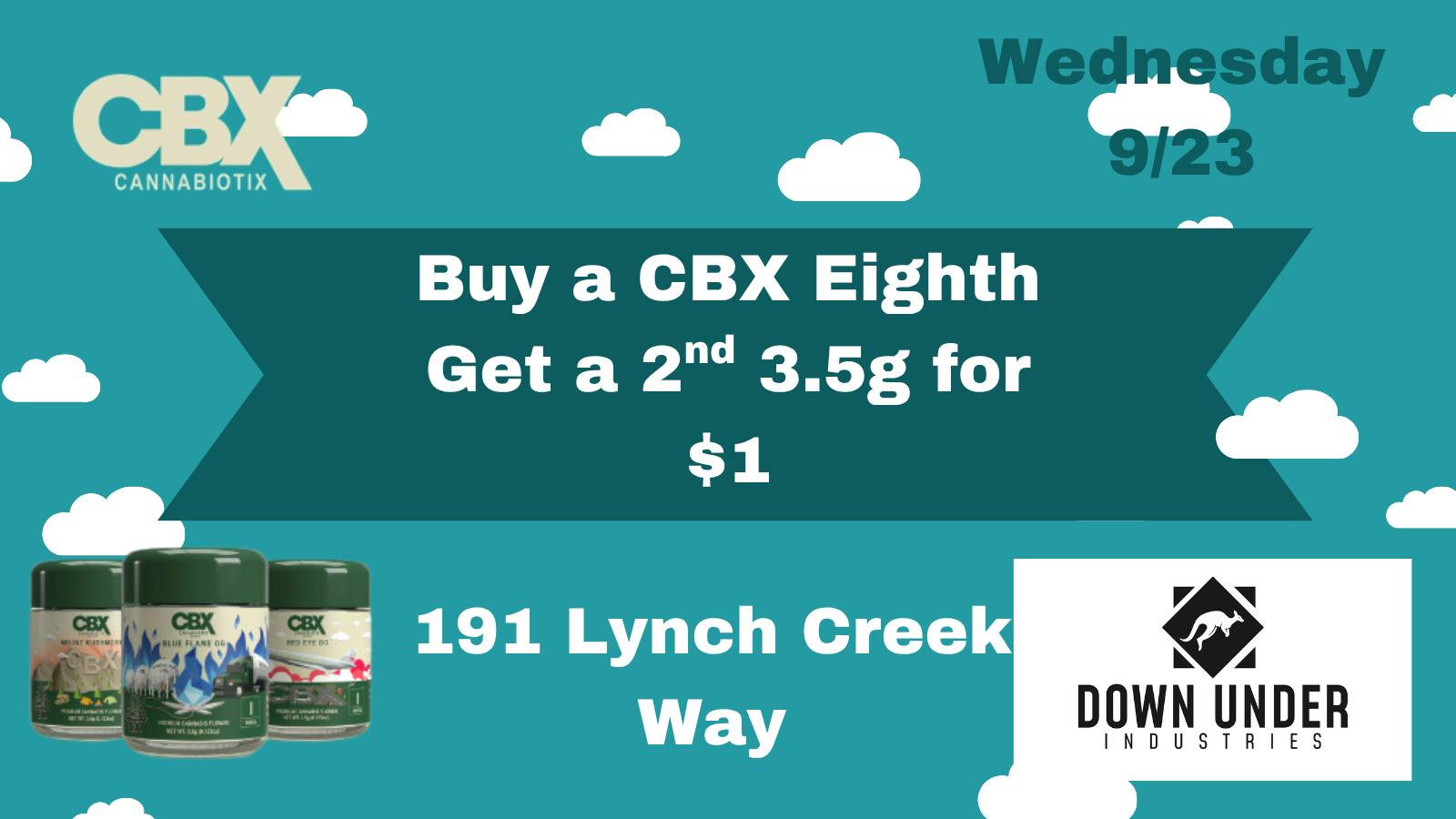 Down Under Industries Delivery CBX Cannabiotix 3.5g BOGO