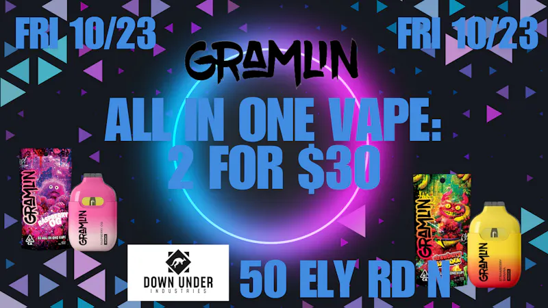 Down Under Industries Delivery Gramlin All in One Vape 2 for $30