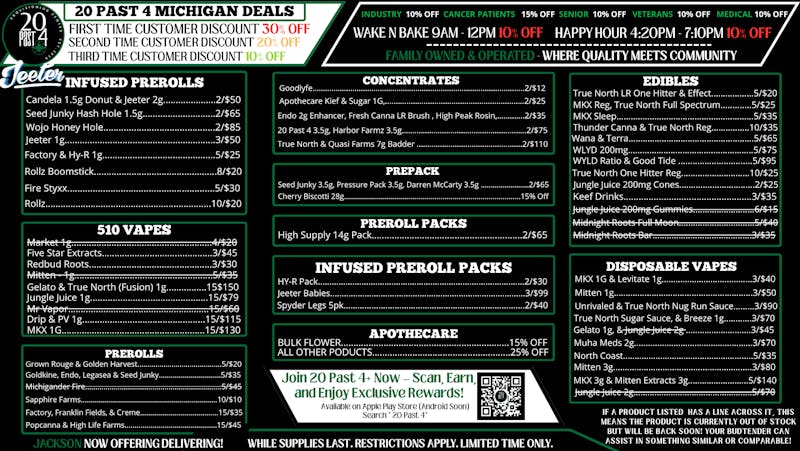 20 Past 4 Jackson 20 PAST 4 MICHIGAN DEALS