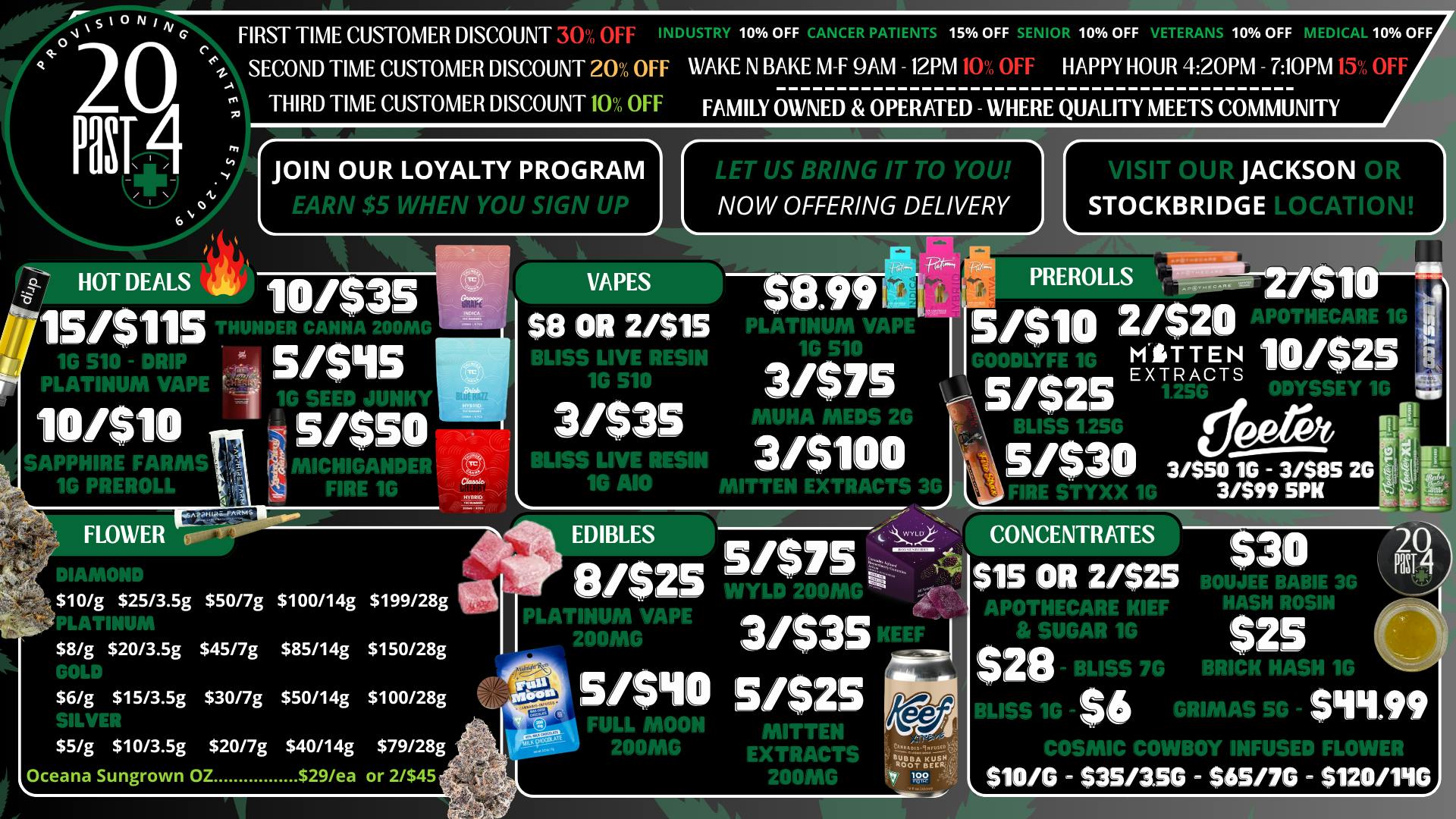 20 Past 4 Jackson - Delivery 20 PAST 4 MICHIGAN DEALS