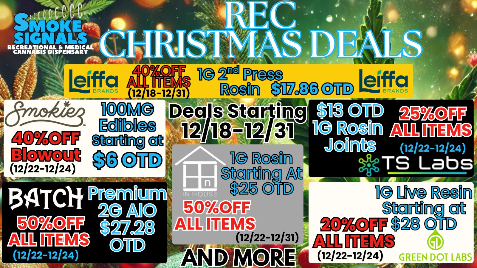 Smoke Signals 50%OFF BATCH Extracts AND More REC Christmas Deals