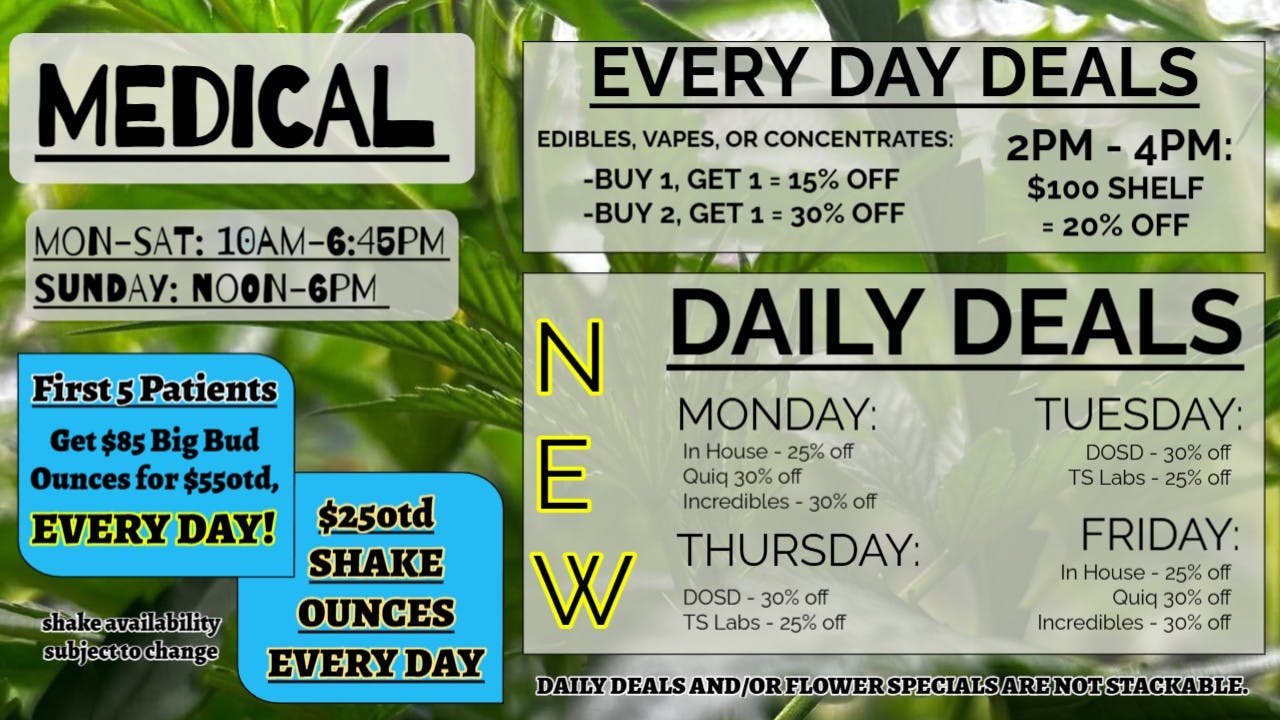 Smoke Signals MEDICAL - SPECIALS & HOURS