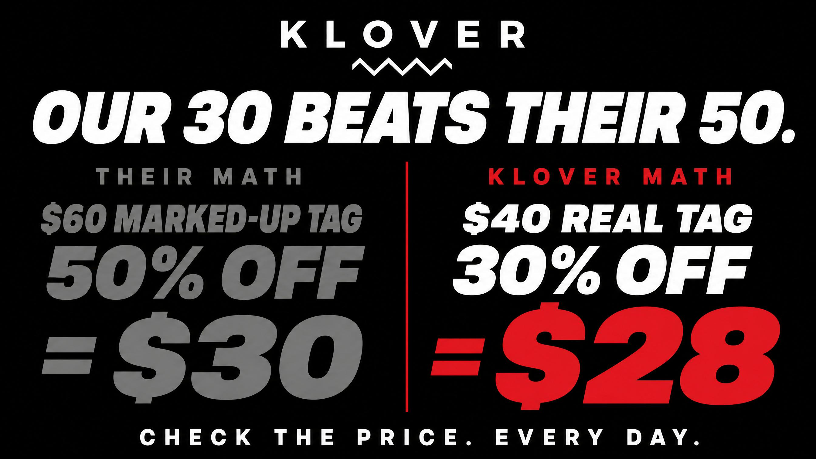 Klover Do The Math: Our 30% Beats Their 50%