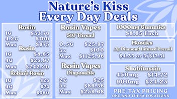 Nature's Kiss Rosin 4 for $100 EVERY DAY
