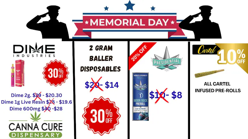 Canna Cure Dispensary II - Stillwater: Tax Included Pricing Dime30%Off! Presidential20%OFF! CARTEL10%OFF!