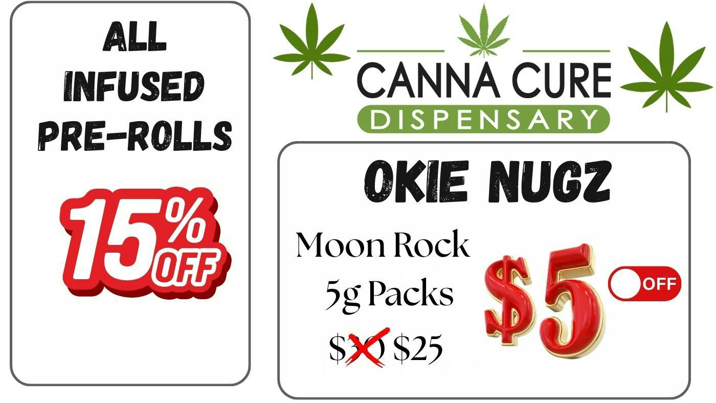 Canna Cure Dispensary II - Stillwater: Tax Included Pricing All Infused Pre-ROlls15%OFF! All Okie Nugz 20%OFF!